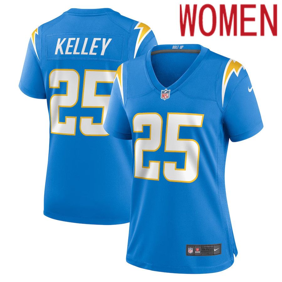 Women Los Angeles Chargers 25 Joshua Kelley Nike Powder Blue Player Game NFL Jersey